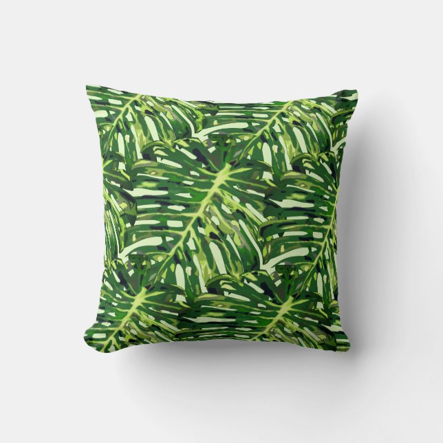 Tropical Leaves Pillow (Front)