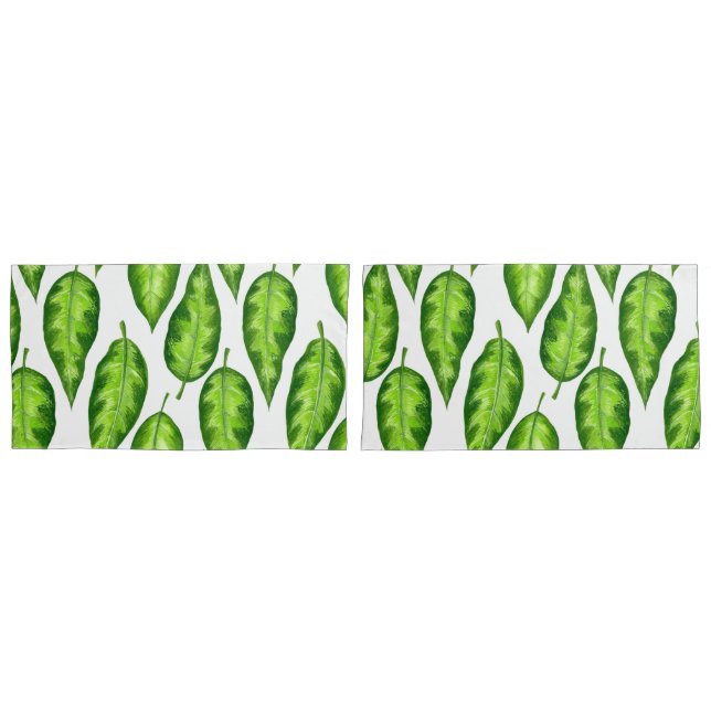 Tropical leaves pillow case (Front-Set)