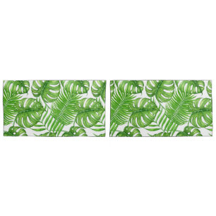 Tropical leaves pillow case