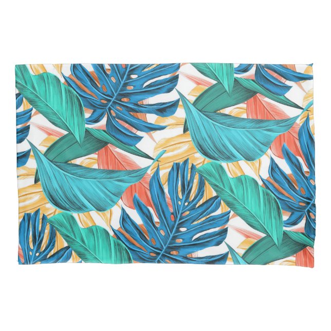 Tropical Leaves Pillow Case (Front)