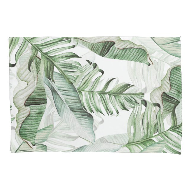 Tropical Leaves Pillow Case (Front)