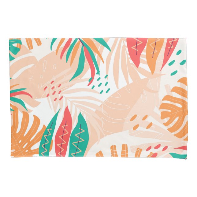 Tropical Leaves Pillow Case (Front)
