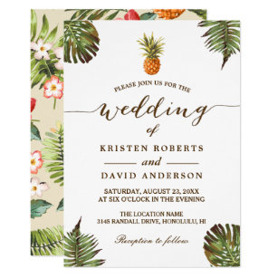 Hawaiian Wedding Invitations Zazzle