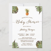 Tropical Leaves Pineapple Summer Baby Shower Invitation (Front)
