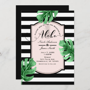 Tropical Leaves & Pineapple Wedding Invitations