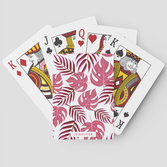 Tropical Leaves Poker Cards (Back)