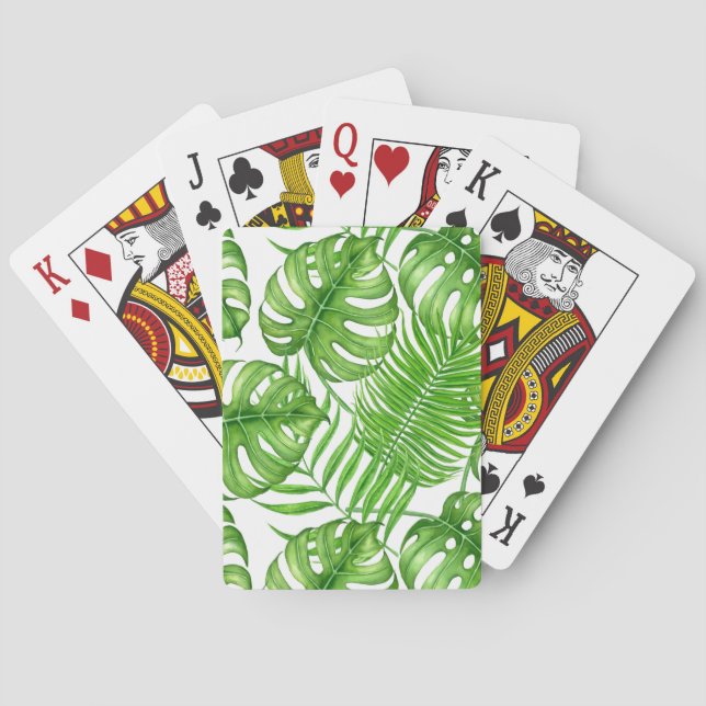 Tropical leaves poker cards (Back)