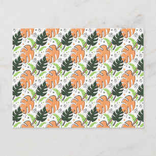 tropical leaves postcard