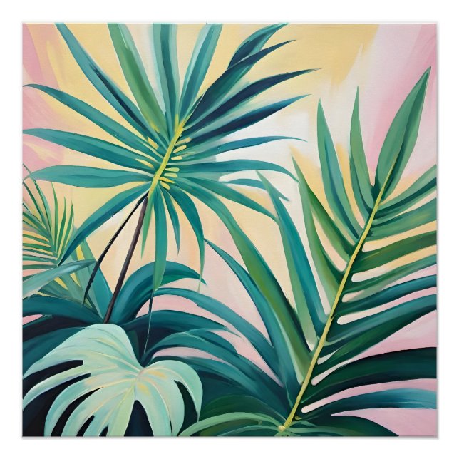 Tropical leaves poster (Front)