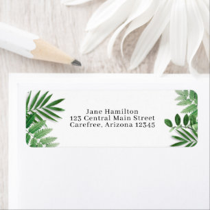 Tropical Leaves Return Address Label