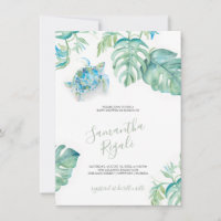 Tropical Leaves Sea Turtle Baby Shower