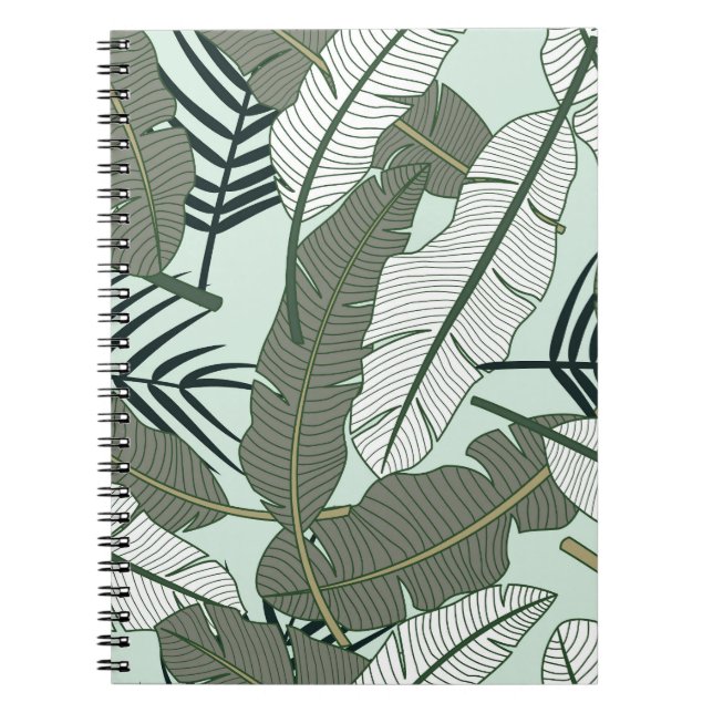 Tropical Leaves: Seamless Nature Pattern. Notebook (Front)