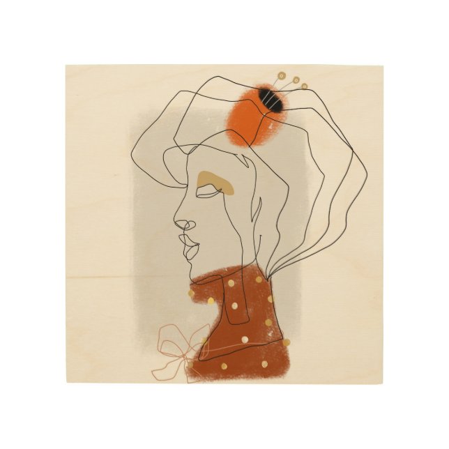 Tropical Leaves, Seamless Pattern Design. Wood Wall Art (Front)