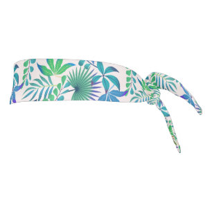 Tropical leaves seamless pattern tie headband
