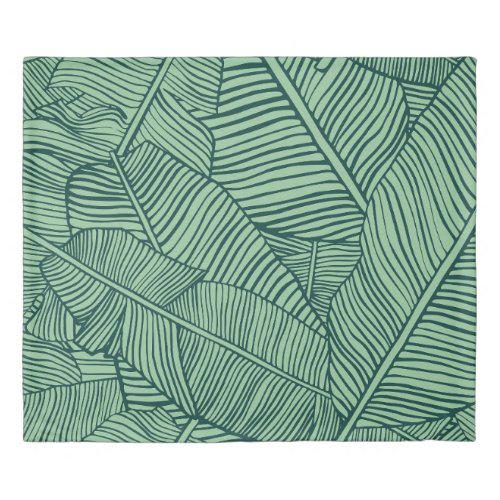 Tropical leaves Seamless texture with banana leaf Duvet Cover
