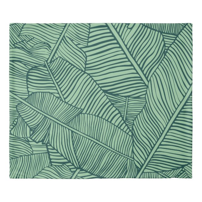 Tropical leaves. Seamless texture with banana leaf Duvet Cover (Front)