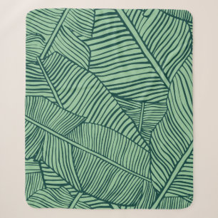 Tropical leaves. Seamless texture with banana leaf Sherpa Blanket