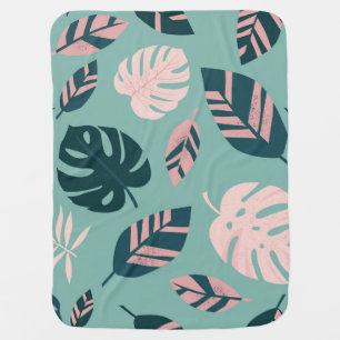 Tropical Leaves: Seamless Vintage Pattern. Baby Blanket