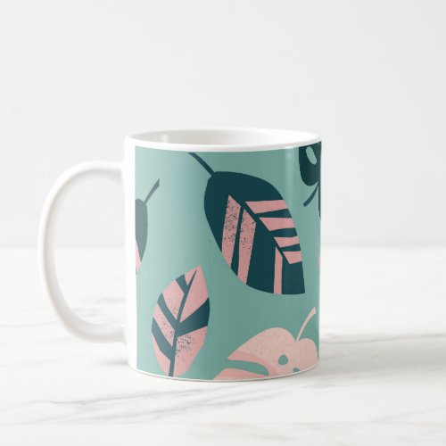 Tropical Leaves Seamless Vintage Pattern Coffee Mug