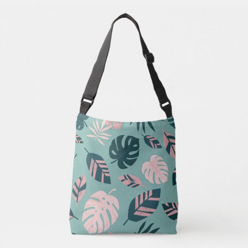 Tropical Leaves Seamless Vintage Pattern Crossbody Bag