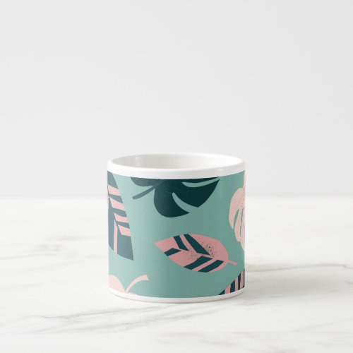 Tropical Leaves Seamless Vintage Pattern Espresso Cup