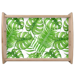 Tropical leaves serving tray