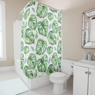 Tropical Leaves Shower Curtain