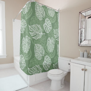 Tropical Leaves Shower Curtain