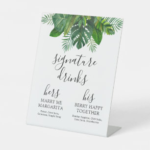 tropical Leaves Signature Drink Sign