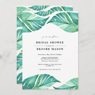 Tropical Leaves Summer Bridal Shower Invitation
