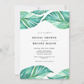 Tropical Leaves Summer Bridal Shower Invitation (Front)
