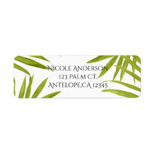 Tropical Leaves Summer Elegant Wedding Invitation Label