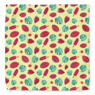 Tropical Leaves Summer Fruit Holiday Bandana