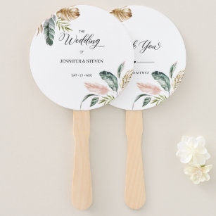 Tropical Wedding Hand Fans