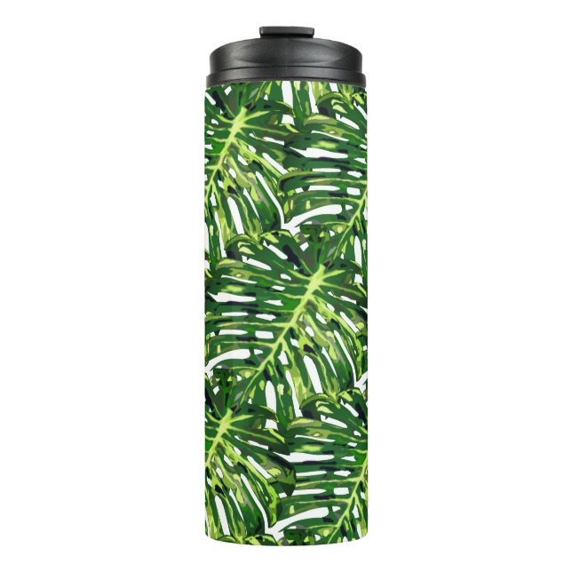 Tropical Leaves Thermal Tumbler (Front)