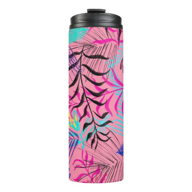 Tropical Leaves Thermal Tumbler (Front)