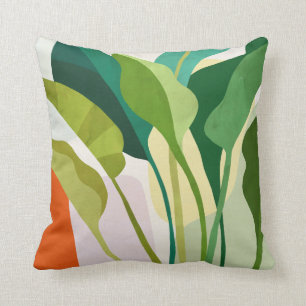 Tropical Leaves Throw Pillow