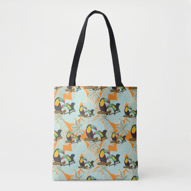 Tropical leaves toucan seamless Pattern Tote Bag (Front)