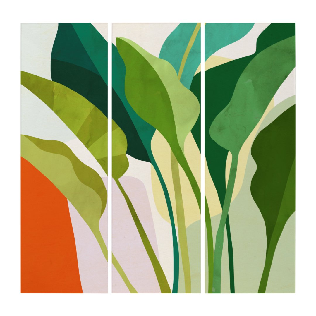 Tropical Leaves Triptych | Zazzle