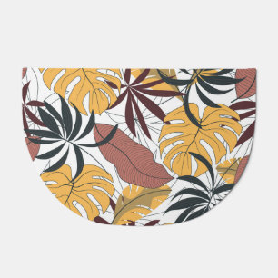 Tropical leaves: vibrant seamless background. doormat