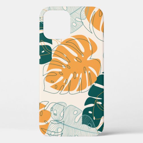 Tropical Leaves Vintage Jungle Seal iPhone 12 Case