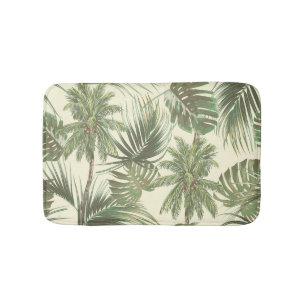 Tropical Leaves Vintage Palms Wallpaper Bath Mat