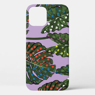 Tropical leaves: vintage polka dot. iPhone 12 case