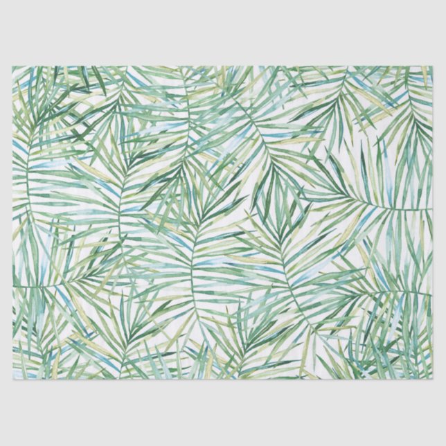 Tropical Leaves Watercolor Tissue Paper (Front)