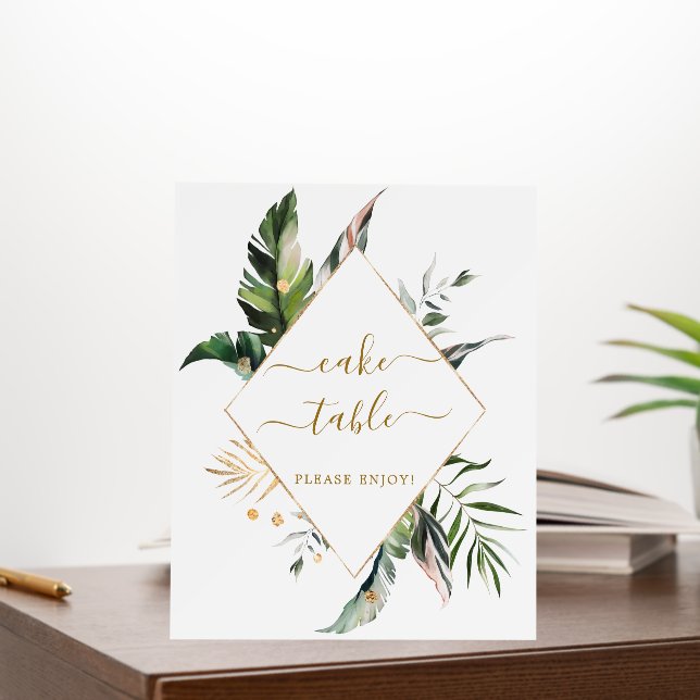 Tropical Leaves Wedding Cake Table  Foam Board (In Situ (Office))