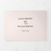 Tropical Leaves Wedding Photo with RSVP Details Tri-Fold Invitation (Cover)