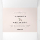 Tropical Leaves Wedding Photo with RSVP Details Tri-Fold Invitation (Inside Middle)