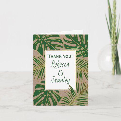 Tropical leaves wedding wedding Thank You