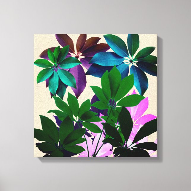 Tropical Leaves Wrapped Canvas Print (Front)
