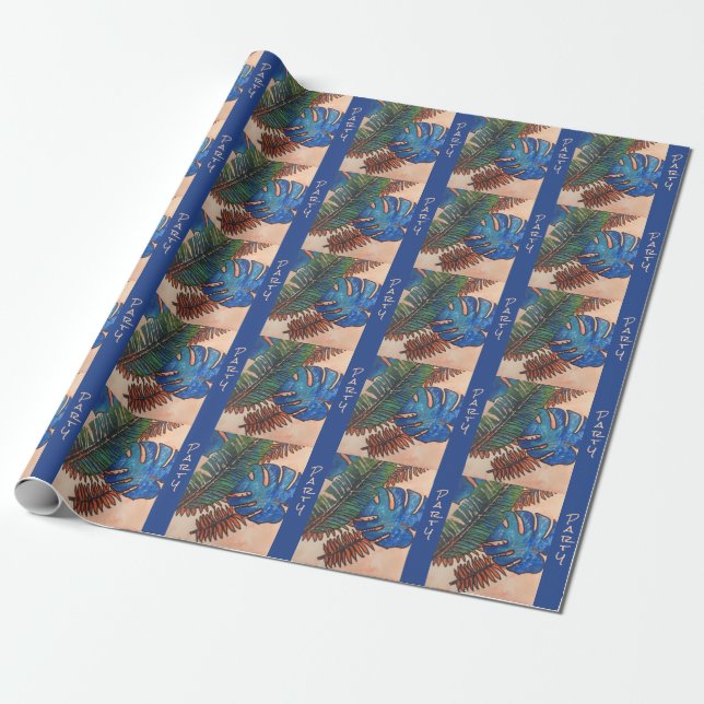 Tropical Leaves Wrapping paper (Unrolled)